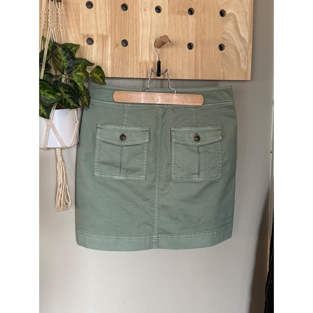 Vineyard Vines Sage Olive Garment Dyed Utility Skirt Button Front Size 0 NWT - Picture 2 of 4